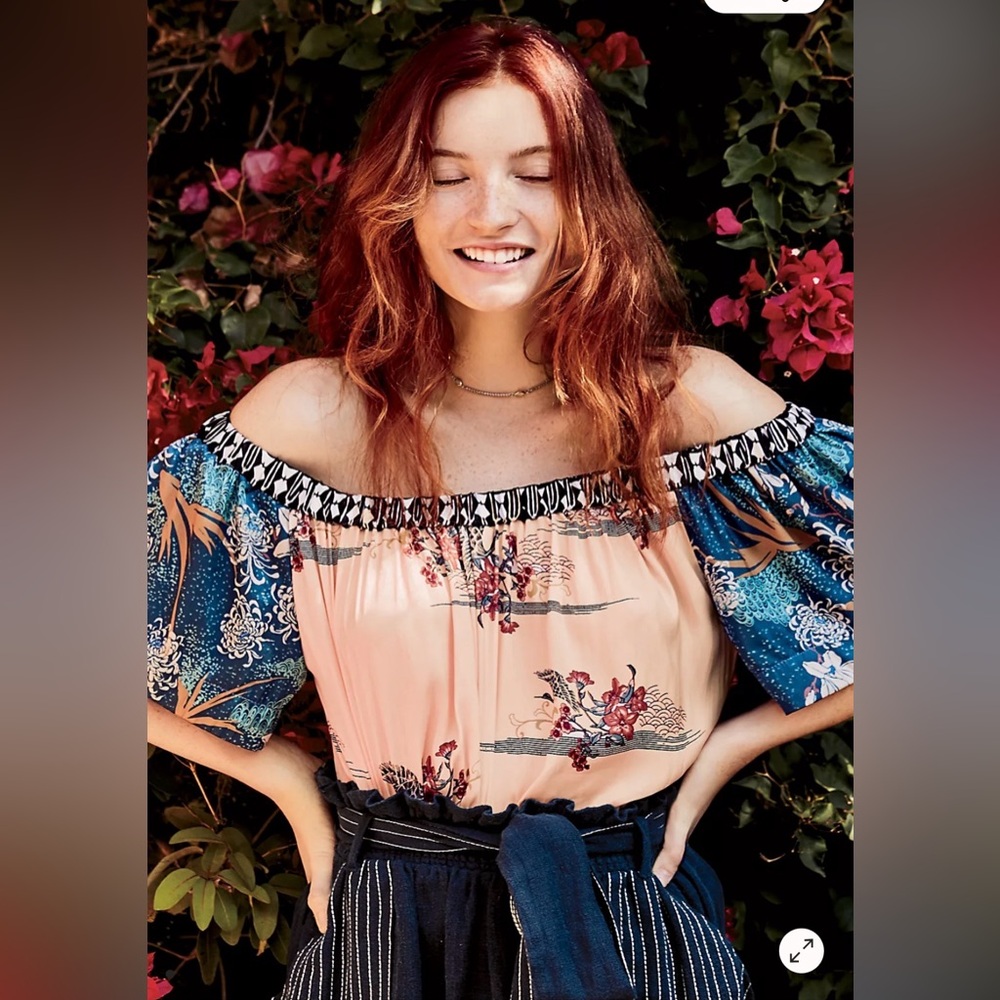 Free People “rockin rochelle” crop blouse M